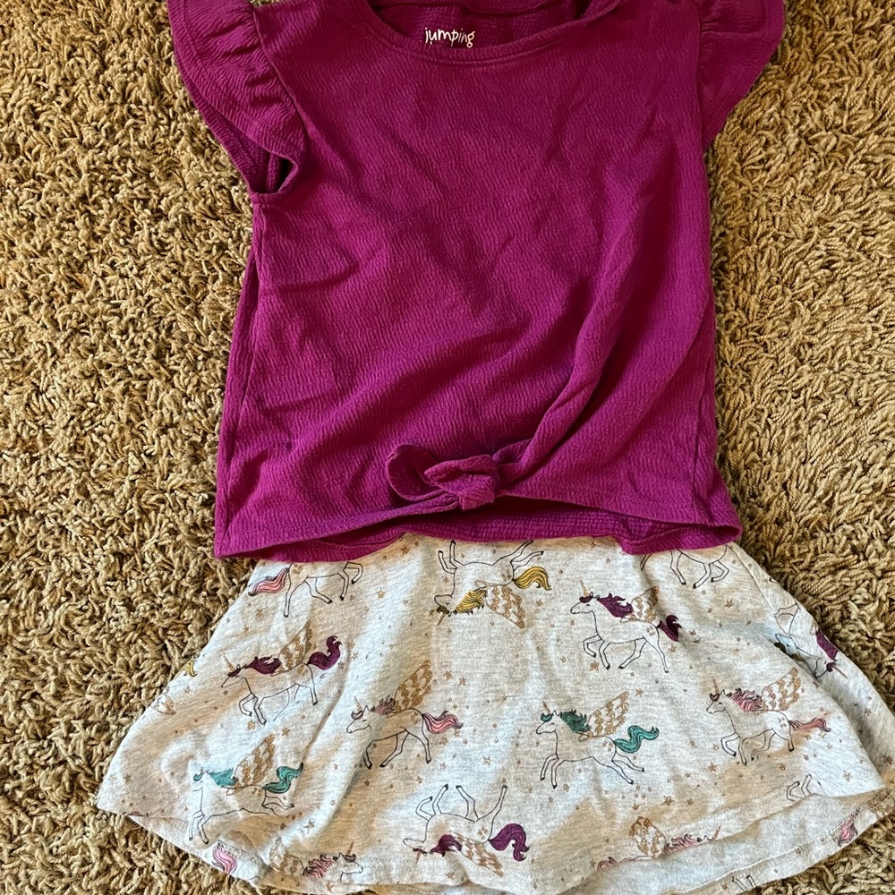 3T skirt with shorts and matching shirt